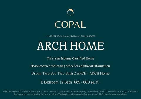 A poster advertising an income qualified home by ARCH Home.